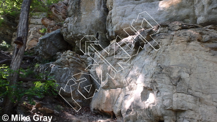 photo of Grain of Sand, 5.10b ★★★★ at The Boneyard from Smoke Hole: Reed's Creek