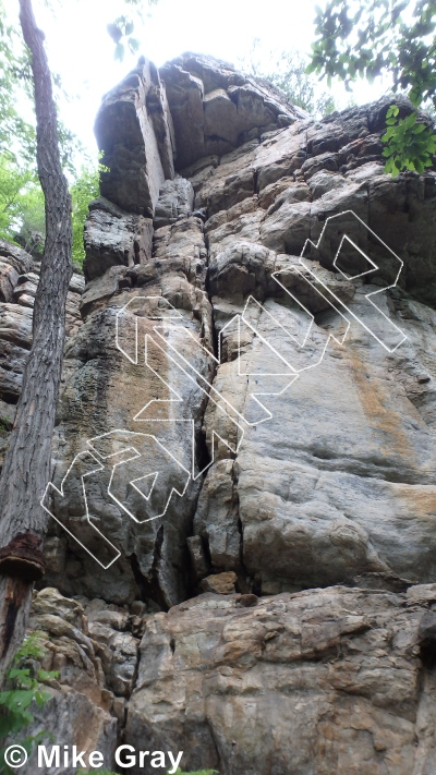 photo of Grain of Sand, 5.10b ★★★★ at The Boneyard from Smoke Hole: Reed's Creek