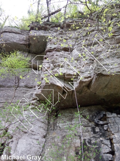 photo of There May Be Blood, 5.8+ ★★★ at Entrance Walls from Smoke Hole: Reed's Creek