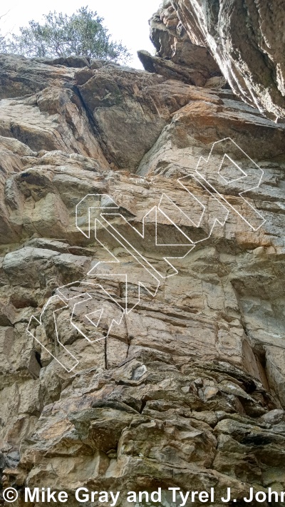 photo of RUN-DMC Cave and Buttress from Smoke Hole: Reed's Creek