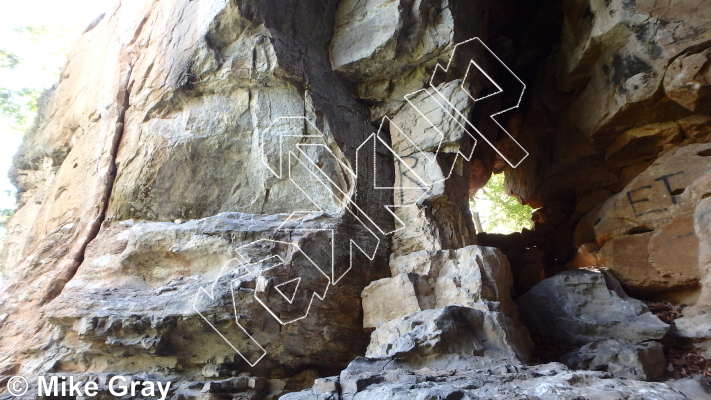 photo of Invasive Species, 5.10 ★★★ at RUN-DMC Cave and Buttress from Smoke Hole: Reed's Creek