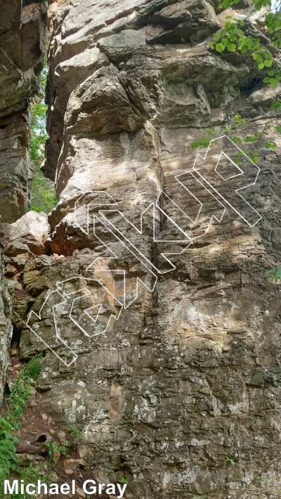 photo of RUN-DMC Cave and Buttress from Smoke Hole: Reed's Creek