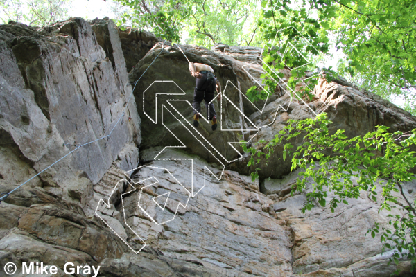 photo of Sea of Tranquility, 5.10a ★★★★★ at The Boneyard from Smoke Hole: Reed's Creek