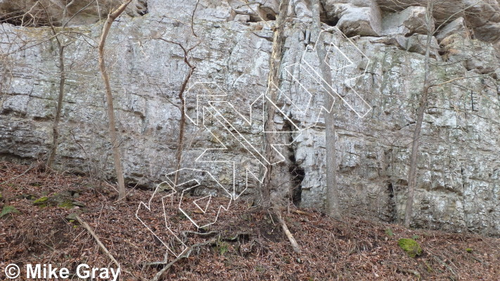photo of Infamous, 5.9- ★★ at Entrance Walls from Smoke Hole: Reed's Creek