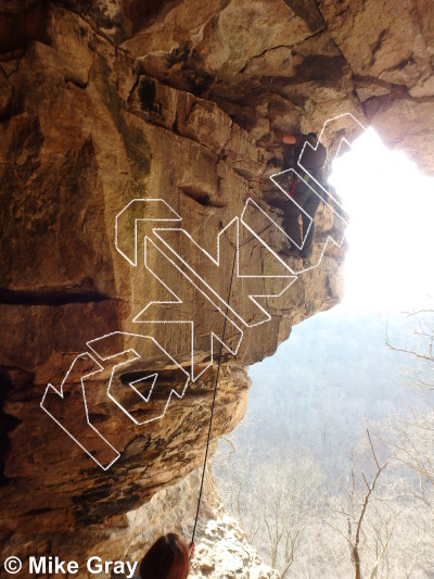 photo of RUN-DMC Cave and Buttress from Smoke Hole: Reed's Creek