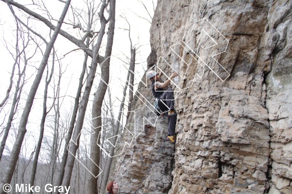 photo of La Machina, 5.10c/d ★★★★ at The Reach from Smoke Hole: Reed's Creek