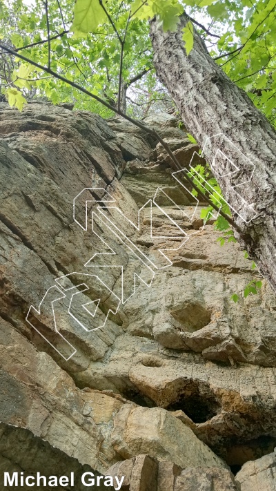 photo of RUN-DMC Cave and Buttress from Smoke Hole: Reed's Creek