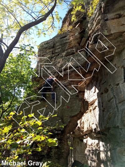 photo of RUN-DMC Cave and Buttress from Smoke Hole: Reed's Creek