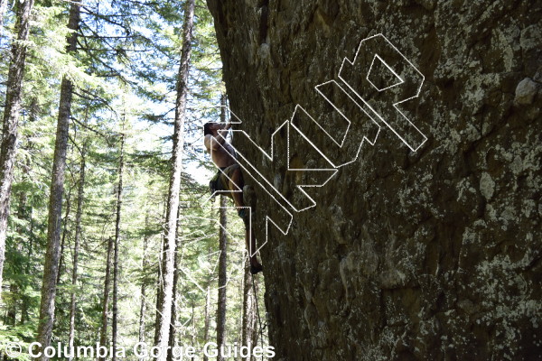photo of Pump-O-Rama, 5.12b ★★★ at Upper Roadside Routes from Mt. Hood Crags