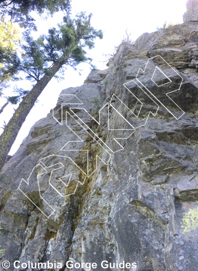 photo of Great Sport Route (GSR), 5.7 ★★★ at Wolf Point from Mt. Hood Crags