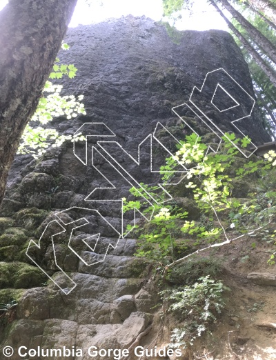 photo of Dirty Deeds (AKA Silver Streak), 5.10b ★★★ at Upper Roadside Routes from Mt. Hood Crags