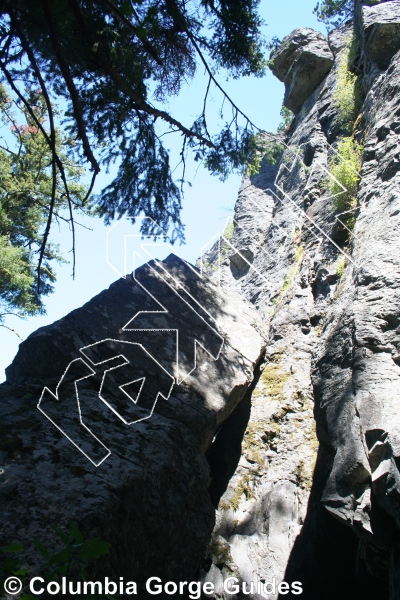 photo of Point of Diminishing Returns, 5.9 ★★ at The Leaning Tower Wall from Mt. Hood Crags