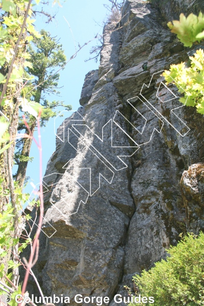 photo of Bone-Eat’a, 5.10+  at Wolf Point from Mt. Hood Crags