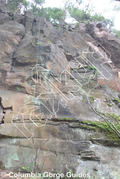 photo of Aerial Display, 5.11b ★★★ at Main Wall (Left Side) from Madrone and Carver Cliffs