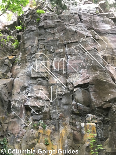photo of Rauch Factor, 5.10b/c ★★★★ at Shield Wall from Ozone Cliffband