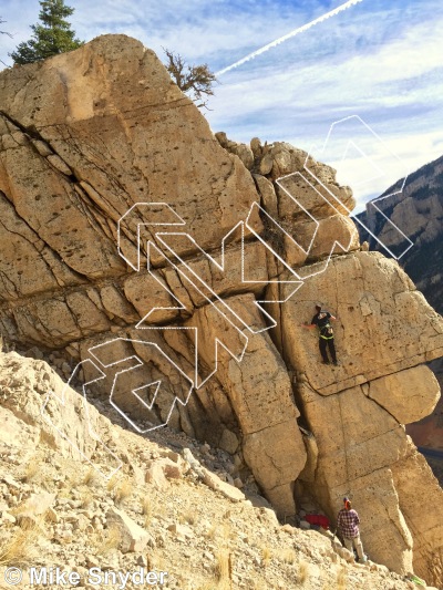 photo of Be Sexy, Drink Pepsi, 5.10a ★★★ at Bridge Bands - West End from Cody Rock Climbing