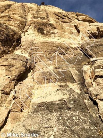 photo of Knobinhymen, 5.12a/b ★★★★ at Just For Kix Wall from Cody Rock Climbing