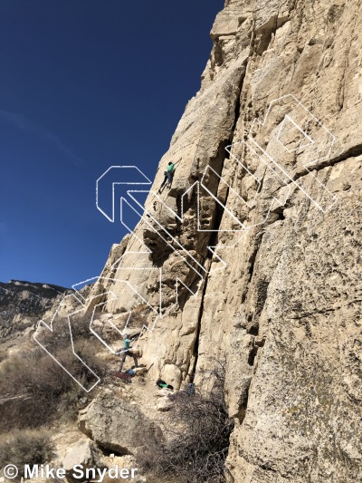 photo of Udder Suspension, 5.11b ★★★ at Swirly Roof Sector from Cody Rock Climbing