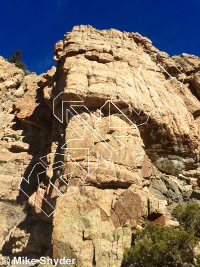 photo of Keystone Arete, 5.11c ★★★★ at The Terrace from Cody Rock Climbing