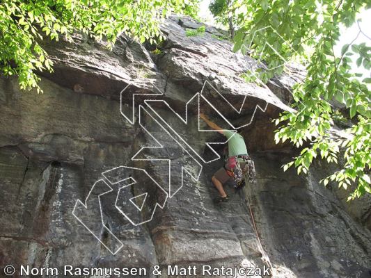 photo of Roofy Direct, 5.9+ ★★★ at Dave's Wall from Powerlinez