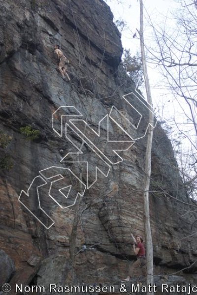 photo of Sins of the Son, 5.10b ★★★★ at Good Book Wall Right from Powerlinez