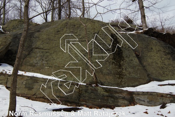 photo of Hey Up There!, V2 ★ at Hey-Up-There Boulder from Powerlinez