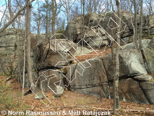 photo of Grilla Warfare, V2 ★★ at Armed Services Boulders (Upper Upper Loop) from Powerlinez