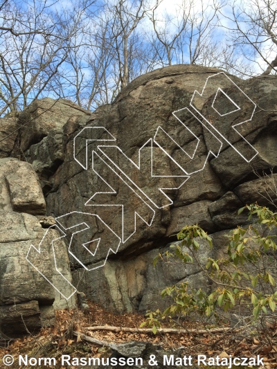 photo of Tour of Duty, V2 ★★★ at Armed Services Boulders (Upper Upper Loop) from Powerlinez