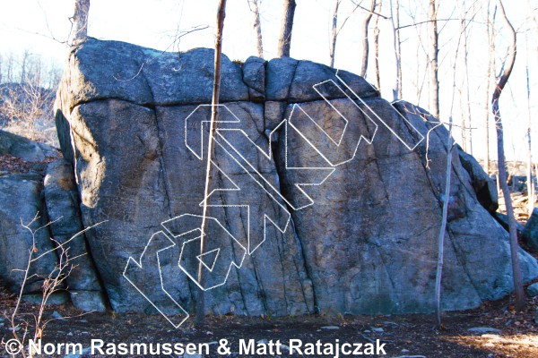 photo of Legolas Attacks, V4 ★★★★ at Oliphant Boulder from Powerlinez