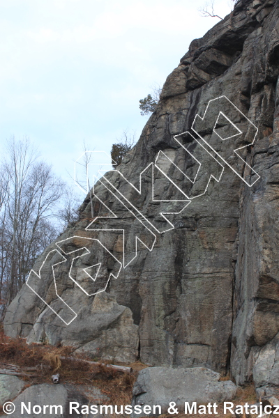 photo of Back To The Wall, 5.7+ ★★★ at Tower Wall from Powerlinez