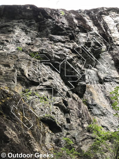 photo of Slug Lover, 5.12c ★★ at World Wall I from Exit 32 (Little Si) Rock Climbs