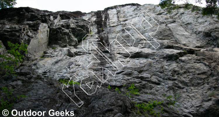 photo of Flat Liner, 5.13c ★★★★ at World Wall I from Exit 32 (Little Si) Rock Climbs
