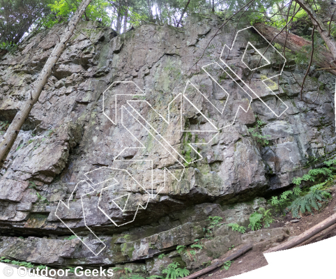 photo of Q.D. Pie, 5.10a ★★ at Amazonia from Exit 38 Rock Climbs