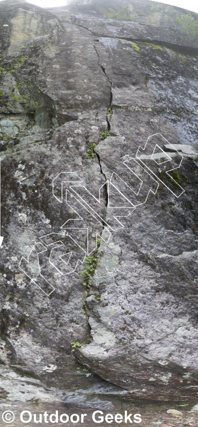 photo of Crack One With Me, 5.7 ★ at Chainsaw Wall from Exit 38 Rock Climbs