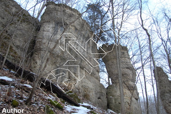photo of Gumby Wall from Iowa Limestone