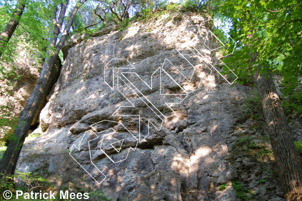 photo of Go Left, 5.9 ★★ at Boulevard Wall from Iowa Limestone