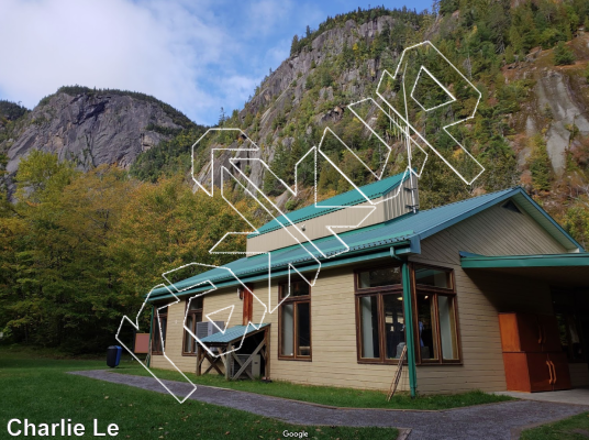 photo of Béluga, le Dos, 5.12+  at Le Cap Trinité from Québec: Parois d'escalade du Saguenay