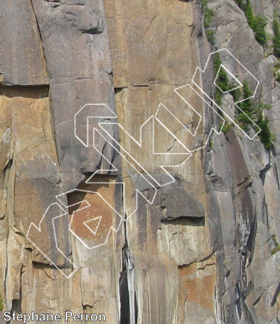 photo of Marée Haute, 5.12b  at Le Cap Trinité from Québec: Parois d'escalade du Saguenay