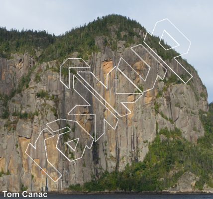 photo of Variante de la Souricière,   at Le Cap Trinité from Québec: Parois d'escalade du Saguenay