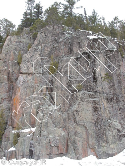 photo of Le Dernier Flocon, 5.9  at Le Cap Saint-François from Québec: Parois d'escalade du Saguenay