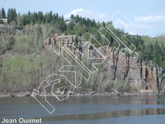 photo of Plateau dansant, 5.6  at Le Cap Saint-François from Québec: Parois d'escalade du Saguenay