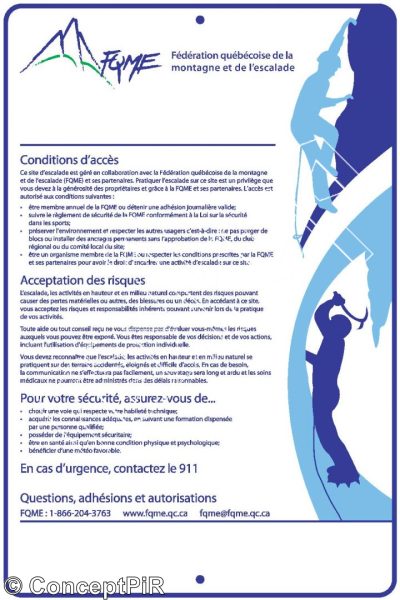 photo of Informations FQME,   at La Croix de Sainte-Anne from Québec: Parois d'escalade du Saguenay