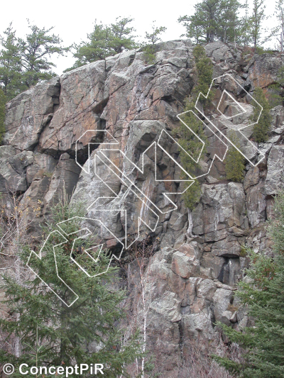 photo of Chemin de croix, 5.12d ★★ at La Croix de Sainte-Anne from Québec: Parois d'escalade du Saguenay