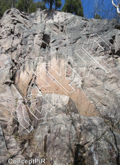 photo of Triple piqué, 5.12d/13a  at Le Forum from Québec: Parois d'escalade du Saguenay