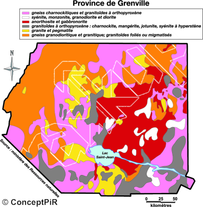 photo of Géologie,   at Informations générales from Québec: Parois d'escalade du Saguenay