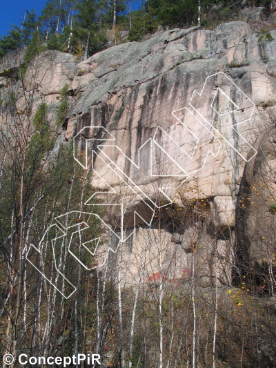 photo of La Grande Traversée,   at Les Marshmallows from Québec: Parois d'escalade du Saguenay