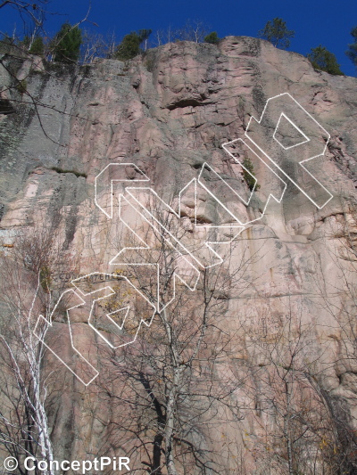 photo of La Subite, 5.10d ★ at Les Marshmallows from Québec: Parois d'escalade du Saguenay