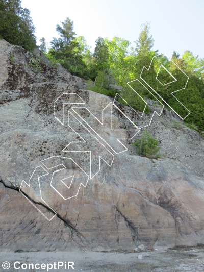 photo of Petite marée, 5.8  at Les Monts et Marées from Québec: Parois d'escalade du Saguenay