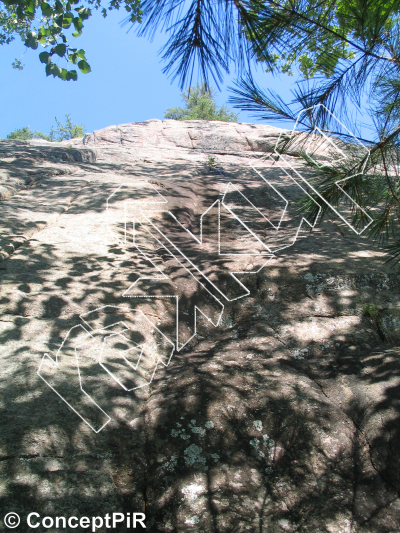 photo of Cosmic Bowling, 5.11c ★★★ at Les Monts et Merveilles from Québec: Parois d'escalade du Saguenay