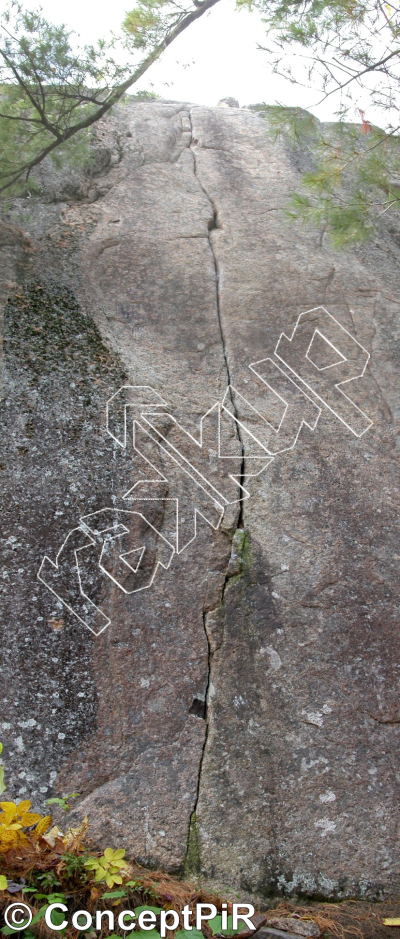 photo of Avec dla broche, 5.11a  at Les Monts et Merveilles from Québec: Parois d'escalade du Saguenay